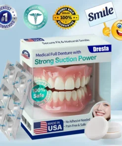 Fearaiy® Medical Full Denture with Strong Suction Made and Shipped from the USA